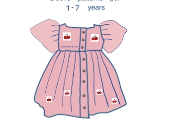 Patrón de costura de mangas: Niñas tallas 1-7 años (Patrón PDF)