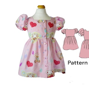 Adorable Girls Dress PDF Sewing Pattern - Sizes 1-7 Years, dress pdf sewing pattern, girls dress pattern, girls dress sewing pattern, sewing