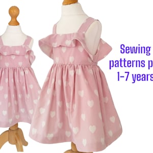 Adorable Girls Dress PDF Sewing Pattern - Sizes 1-7 Years, dress pdf sewing pattern, girls dress pattern, girls dress sewing pattern, sewing