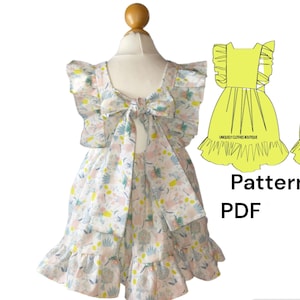 Adorable Girls Dress PDF Sewing Pattern - Sizes 1-7 Years, dress pdf sewing pattern, girls dress pattern, girls dress sewing pattern, sewing