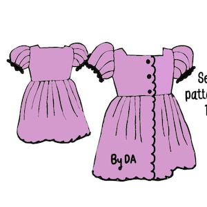 dress pdf sewing pattern, girls dress pattern, girls dress sewing pattern, pattern girls dress, sewing pattern dress for girls 1-7 years.