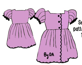 Patrón de costura para vestido de niña: estilo adorable, tallas 1 a 7 años (patrón en PDF)