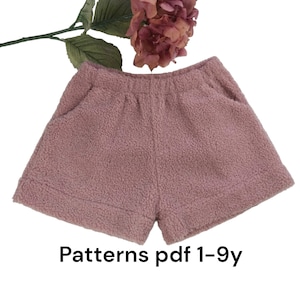 shorts sewing pattern 1-9 years, girl&#39;s shorts sewing pattern, baby shorts sewing pattern, kids shorts sewing pattern, ruffle shorts, sewing