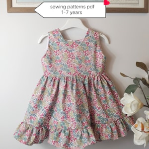 Adorable Girls Dress PDF Sewing Pattern - Sizes 1-7 Years, dress pdf sewing pattern, girls dress pattern, girls dress sewing pattern, sewing