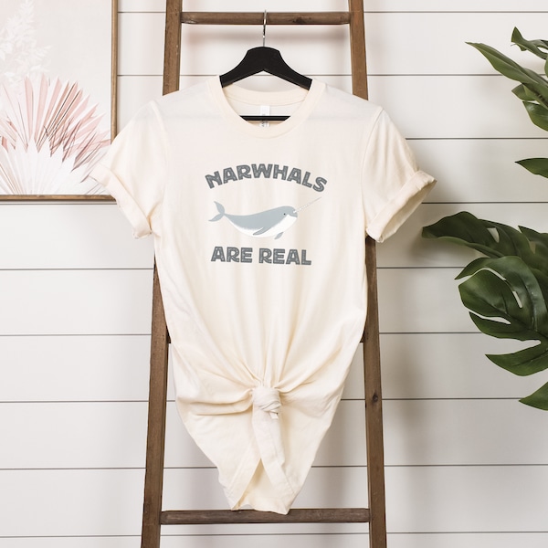 Narwhals Are Real Unisex Shirt - Narwhal Shirt, Narwhal Gift, Baby Narwhal, Marine Shirt, Ocean Shirt, Marine Biologist Gift, Whale Shirt
