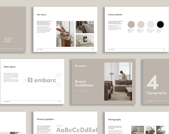 Brand Guidelines Template for Designers, Style guide, Branding kit, Branding template, Adobe Indesign Templates, Brand template