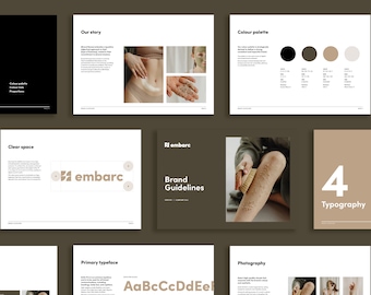Brand Guidelines Template for Creators, Style guide, Branding kit, Brand Guide Book Presentation, Adobe Indesign Template