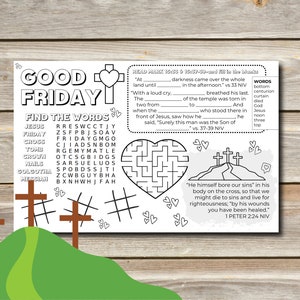 GOOD FRIDAY Activity Placemat for Kids Ministry