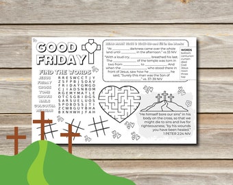 GOOD FRIDAY Activity Placemat for Kids Ministry