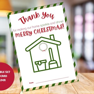 Christmas gift card holder digital, Housekeeper Gift Card printable, cleaner appreciation download, House Keeper appreciation Christmas PDF