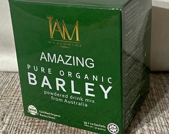 I AM Worldwide Amazing Pure Organic Barley powdered drink mix cold pressed drink from Australia