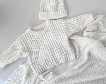 Knitted baby& toddler sweater, Boucle jumper, Baby oversized jumper, Newborn outfit, Mama and mini matching outfit,