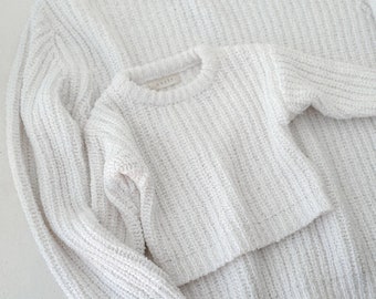 Women oversized sweater, Mama and mini sweaters, Matching outfits, Mama and me outfit,Baby shower gift,Knitted sweater,Boucle jumper