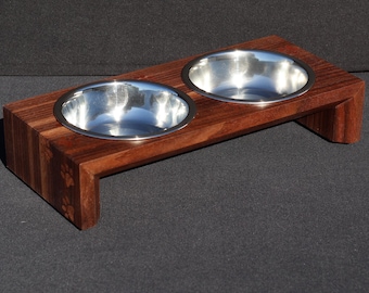 Elevated Wooden Pet Feeder | Raised Dog and Cat Bowl Stand | Handmade Pet Feeding Station | Modern Wood Food and Water Bowl Holder