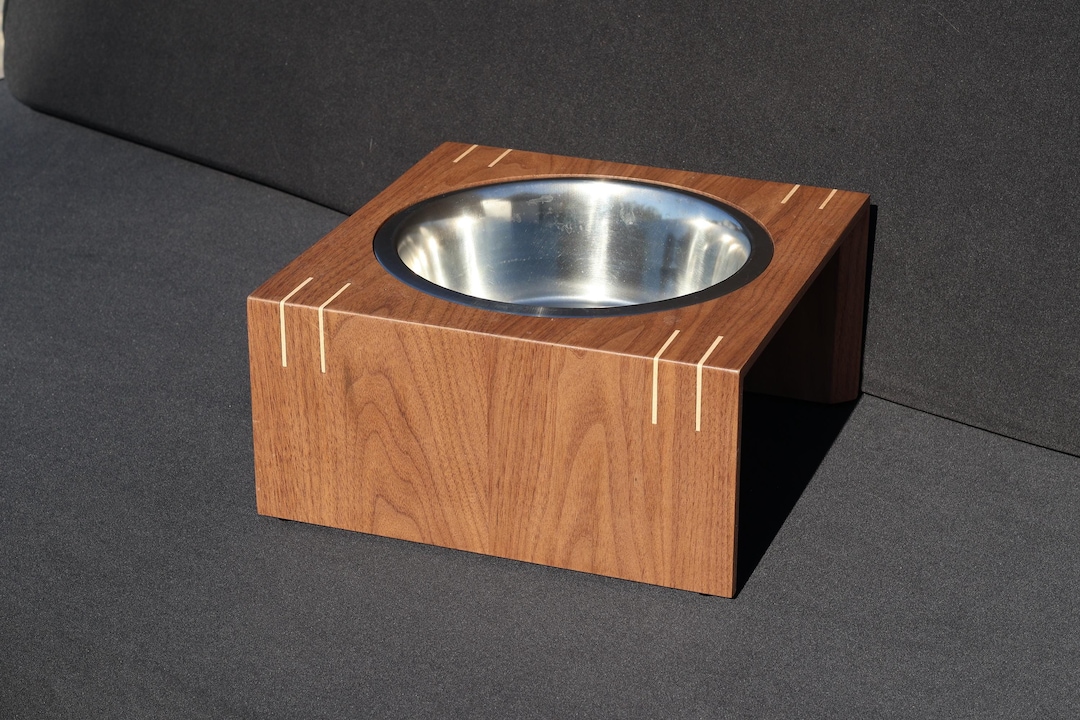 Adjustable Raised Pet Feeder - Modern Wood & Metal Stand with Dual Bowls for Cats & Dogs main image 1