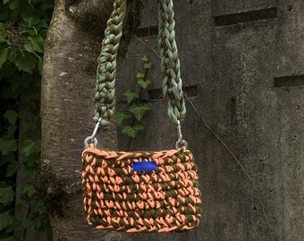 Handmade crochet bag with carabiners