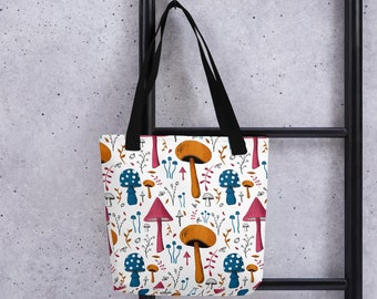 Bolso tote con estampado de setas