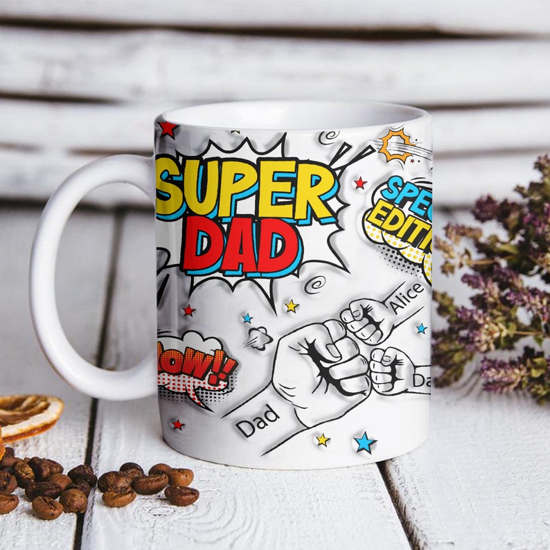 Personalized Holding Dads Hand Mug for Father's Day, Holding Dad Hand ...