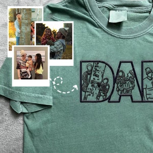 Father's Day Embroidered Shirt Digital File, Dad Shirt, Embroidery Gift for Him, Custom Embroidered Photo, Custom Unique Gift, Digital File