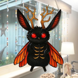 Mothman Home Decor, Mothman Suncatcher Acrylic,Mothman Funny Decor,Adventure Outdoor Gift, Moth Man Nature,Funny Gift Idea,Xmas Gift