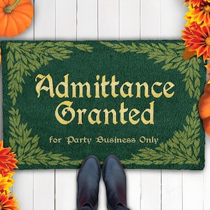 No Admittance Except On Party Business Doormat,Nerdy Housewarming Gift, Closing Gift,Welcome Mat,Housewarming Gift,Funny Doormat,New Home
