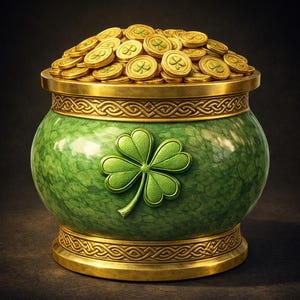 Placa acrílica con forma de olla de oro del Día de San Patricio, decoración de regalo irlandesa