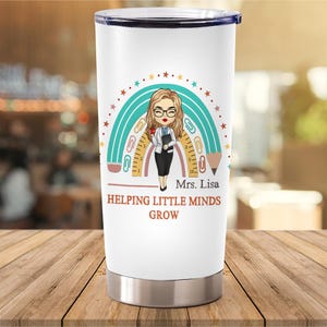 Personalized Tumbler Gift for Teacher, Teacher Appreciation Gift, Custom Teacher Name Gift, Best Teacher Ever Present, Back to School Gift