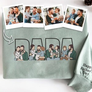 Father's Day Embroidered Shirt Digital File, PAPA Shirt, Embroidery Gift for Him, Custom Embroidered Photo, Custom Unique Gift, Digital File