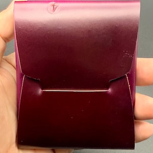 Minimalist Horween Shell Cordovan Leather Wallet - Ultraviolet