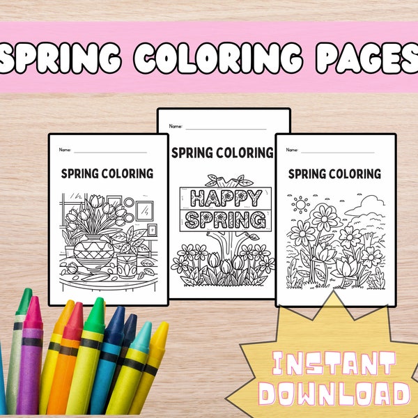Printable Spring Coloring Pages: Instant Download for Kids' Creativity