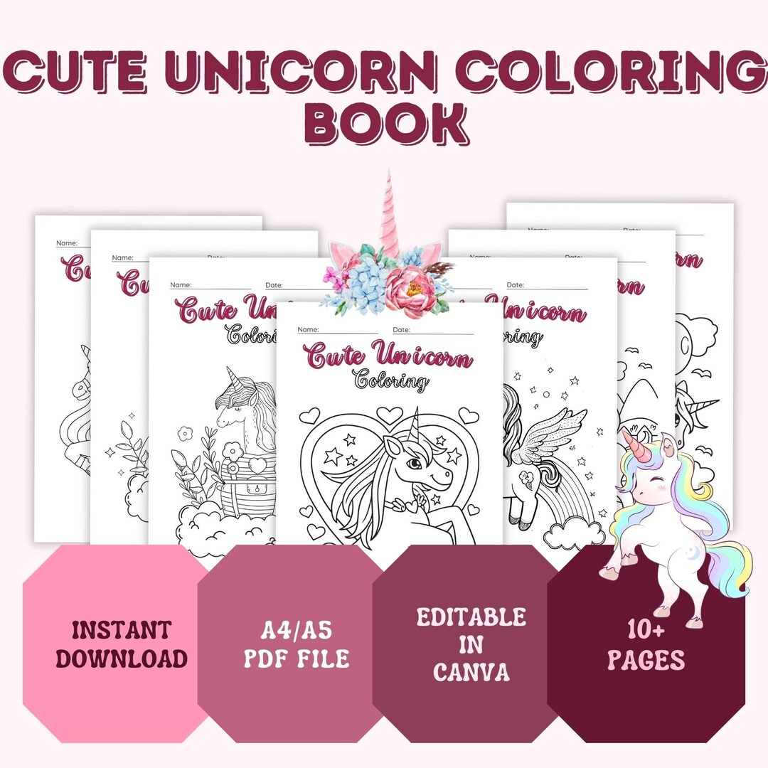 Cute Unicorn Coloring Pages for Kids Unicorn Coloring Pages Unicorn ...