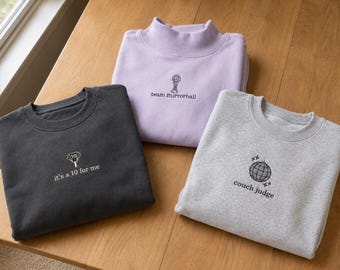 Dancing With the Stars Embroidered Sweatshirt, Minimalist Crewneck or Mockneck, Multiple Designs, DWTS