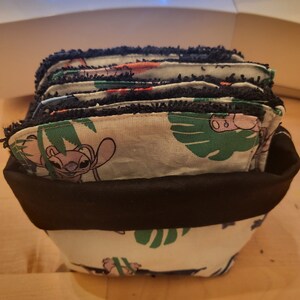 Basket with washable wipes