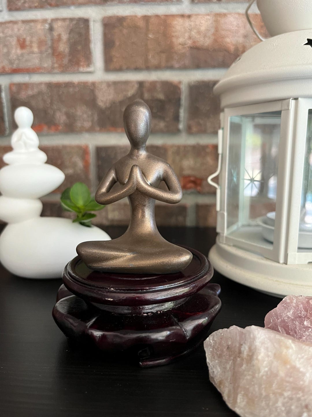 Round Wood Display Riser | Decorative Stand for Crystals, Plants, or ...
