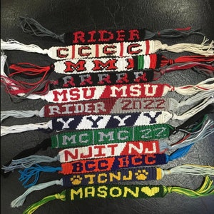 CUSTOM College String Bracelet| PERSONALIZE your team or School