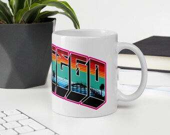 Taza con paisaje urbano de San Diego