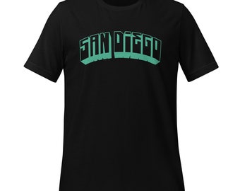 Camiseta con letras mayúsculas en verde menta de San Diego