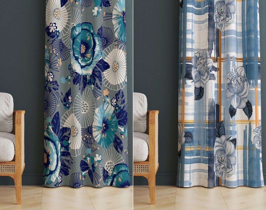 Creative Art Flowers Window Curtain, Modern Decorative Valances for ...