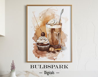 Coffee Chocolate Desserts - Sweet & Tasty | Printable Wall Art - Food and Drink | Print Ready 300 DPI Images | Kitchen/Dining Room Decor