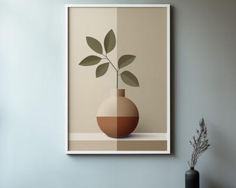 Neutral - Houseplant Simplicity | Minimalistic Print Art - Peaceful Decor | Words of Power - Neutral colored Wall Printable | Downloadable