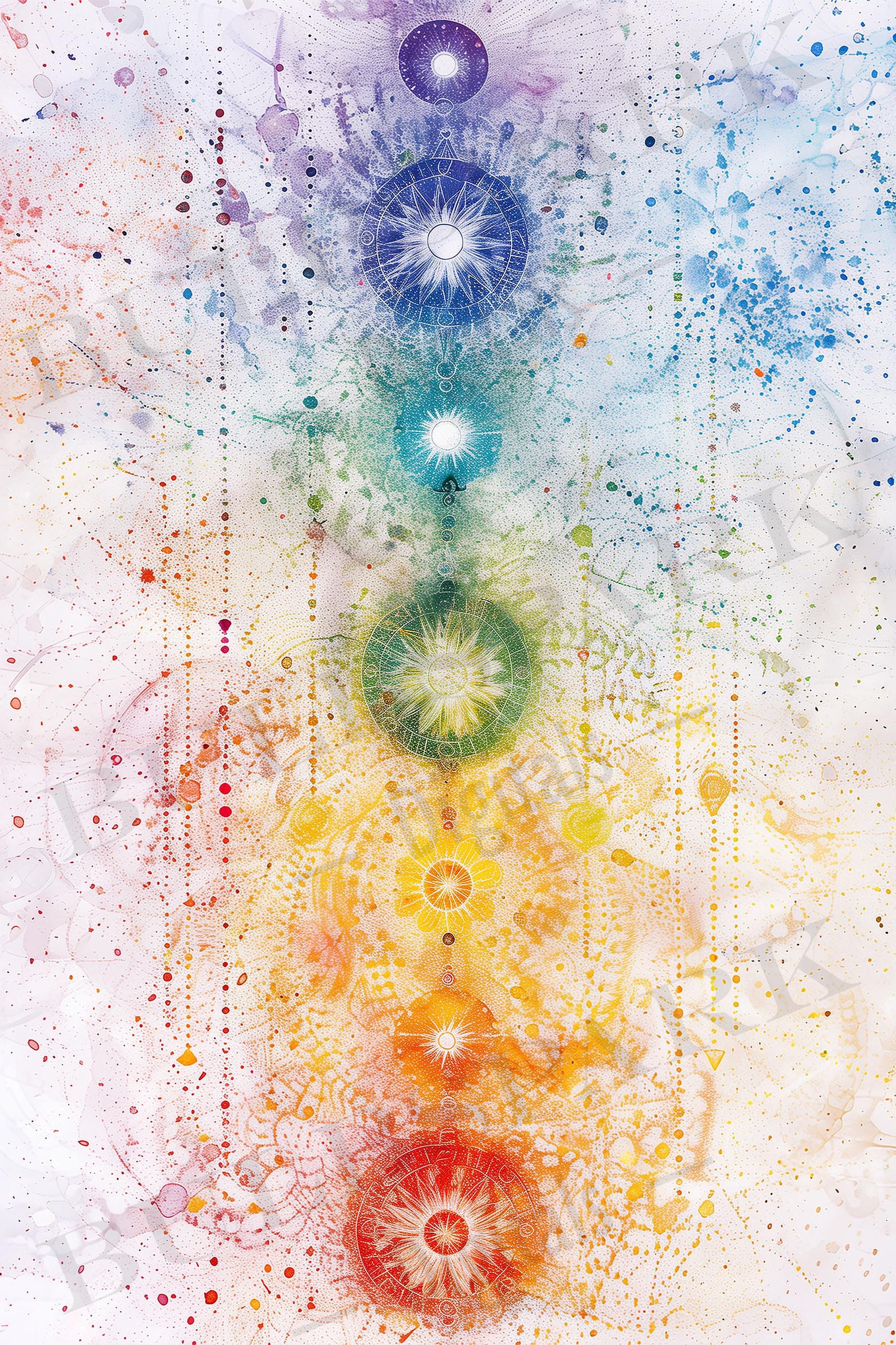 Abstract Chakras #3 - Spiritual Life | Colorful Watercolor - High-res ...