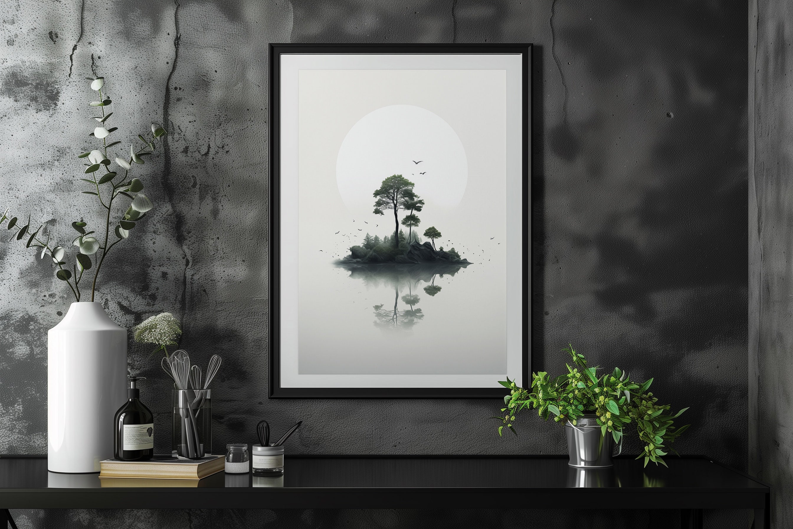 Minimalist Ecosystem #005 - Dark Green | Printable Nature Art - High ...