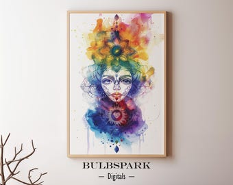Creative Soul - Spiritual Life | Colorful Metaphysical Watercolor Print | Printable 300 DPI JPEGs - Digital Wall Art | Bulbspark Digitals