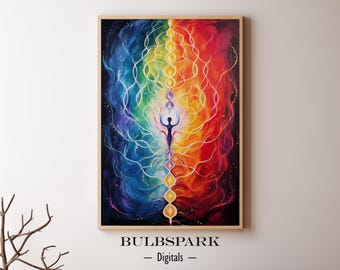 Radiant Flow - Spiritual Life | Colorful Watercolor Wall Art | High-Res 300 DPI Print & Instant Digital Download | Printable Abstract Art