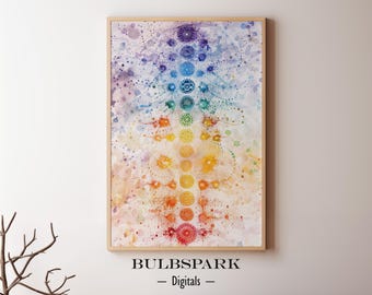 Abstract Chakras #2 - Spiritual Life | Colorful Watercolor Print | High-Res Digital Download - Instant Printable - Spirituality Wall Art