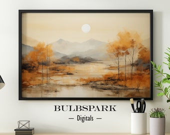 Autumnal Sunrise - Landscape & Scenery | Warm Colors - Peaceful Decor | Print-Ready Images - 300 DPI | Bulbspark Digitals - PRINTABLE ART