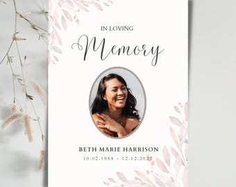 Funeral Program Template | Celebration of Life Program | Editable ...
