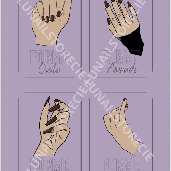 Drawing card game for nail technicians.