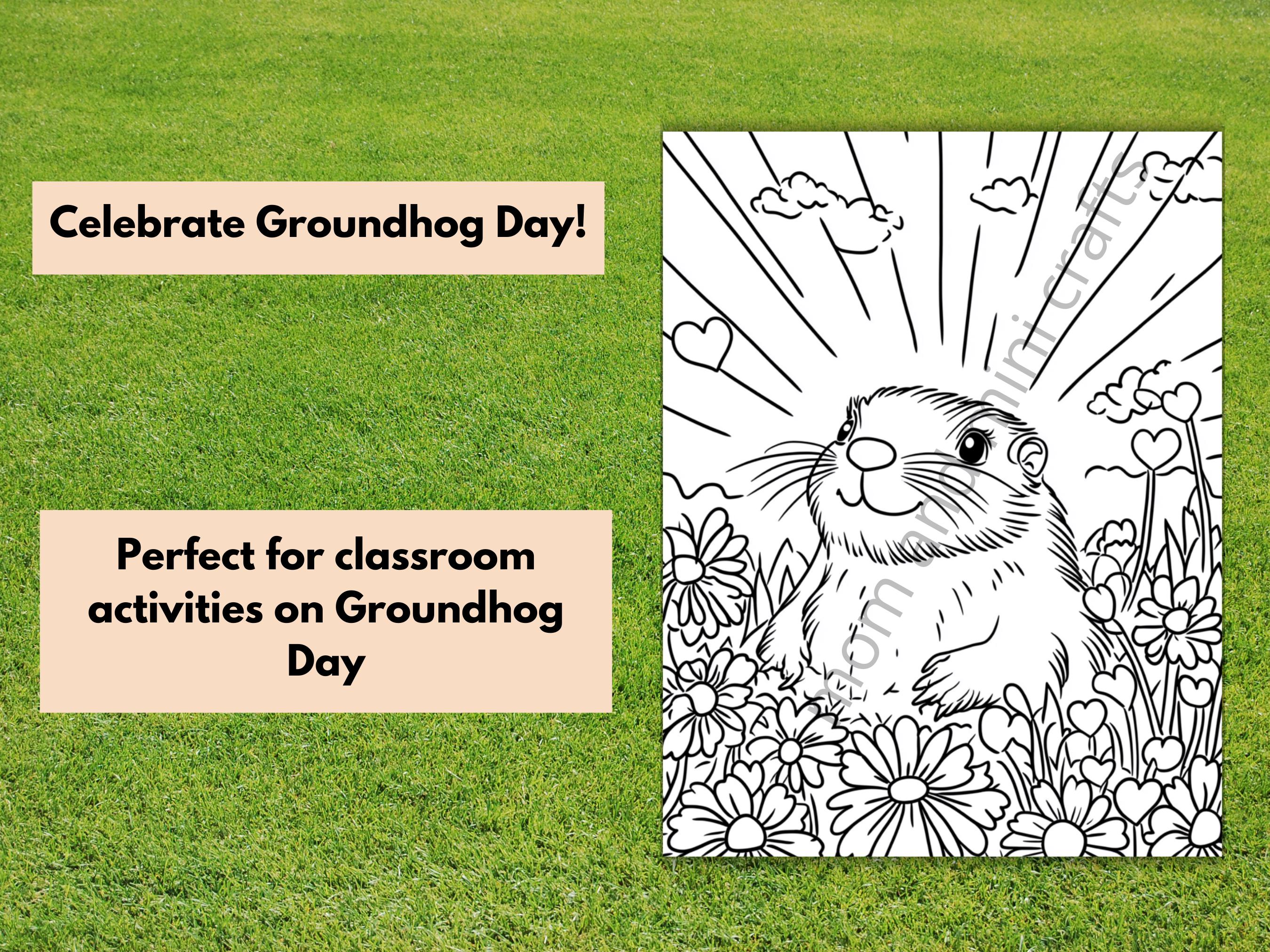 Groundhog Day Coloring Pages | Groundhog Day Celebrations | Groundhog ...