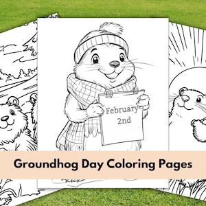 Groundhog Day Coloring Pages | Groundhog Day Celebrations | Groundhog Day Art | Groundhog Activity Kids | Groundhog Day Poster | Printable